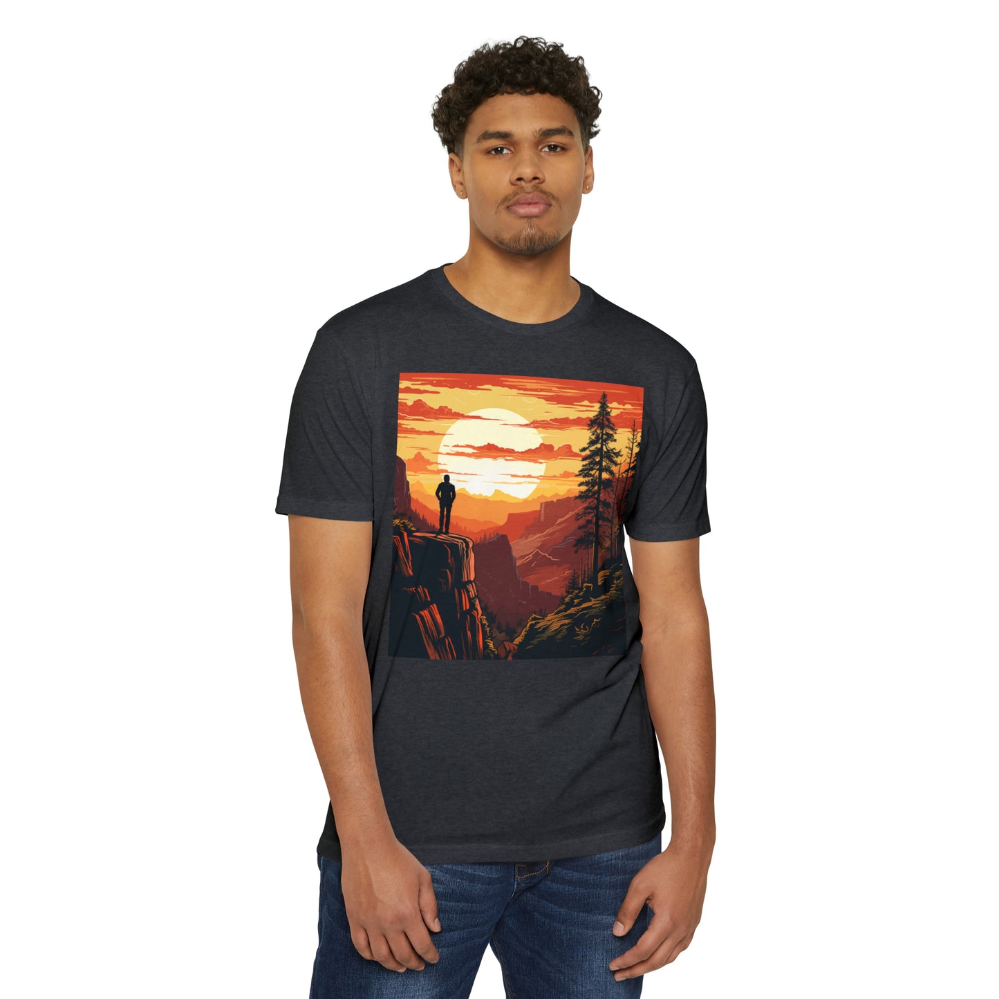 Hikers Sunset Woodcut Tee